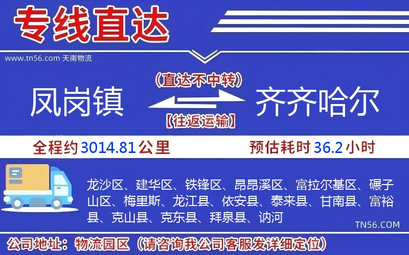 鳳崗鎮到齊齊哈爾物流公司 鳳崗鎮到齊齊哈爾物流公司