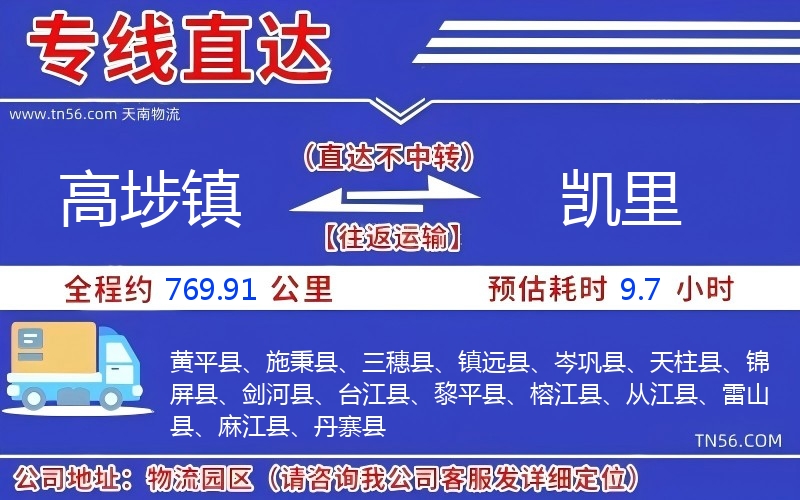 高埗鎮(zhèn)到凱里物流公司 高埗鎮(zhèn)到凱里物流公司