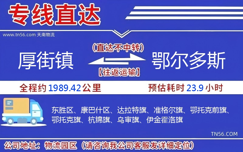 厚街鎮(zhèn)到鄂爾多斯物流公司