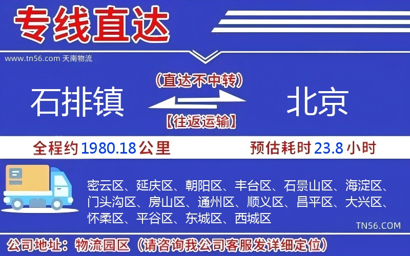 石排鎮到北京物流公司 石排鎮到北京物流公司