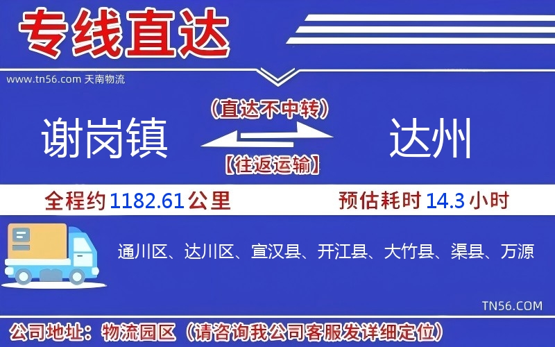 謝崗鎮(zhèn)到達州物流公司