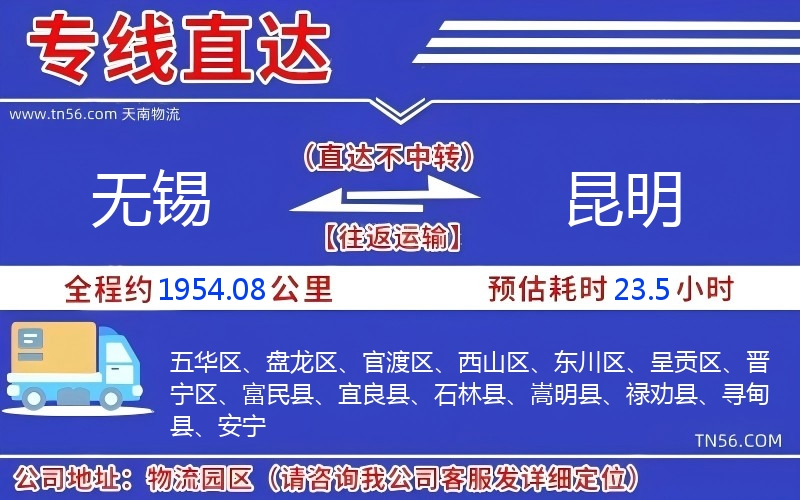 無錫到昆明物流公司