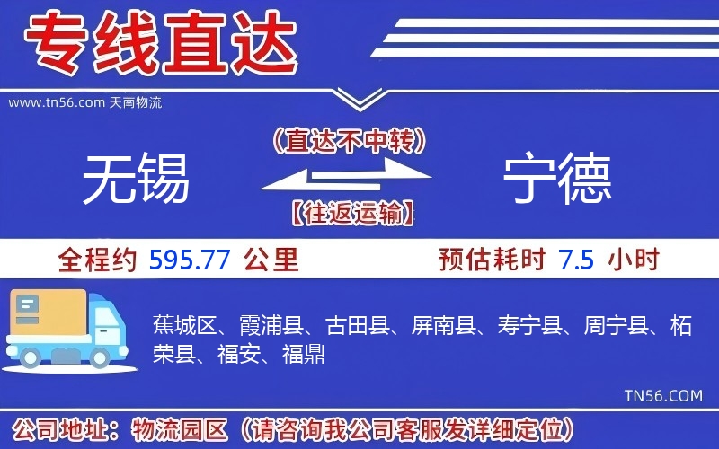 無錫到寧德物流公司 無錫到寧德物流公司