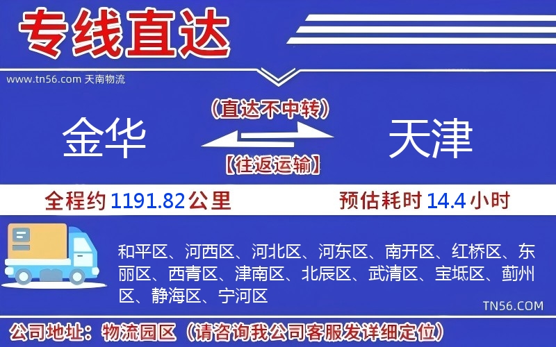 金華到天津物流公司 金華到天津物流公司